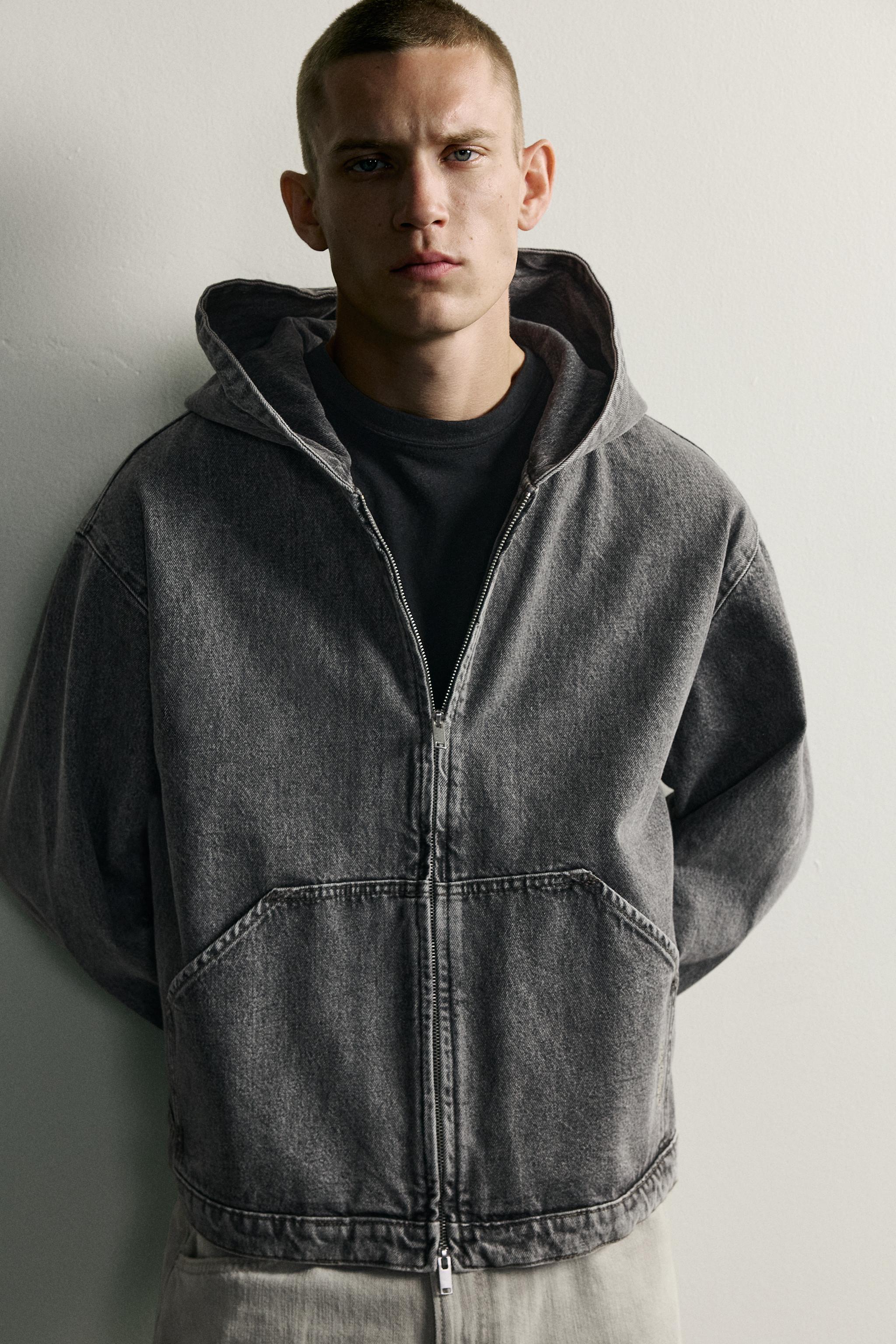 RELAXED-FIT DENIM HOODIE JACKET